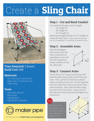 maker pipe chair kit maker pipe