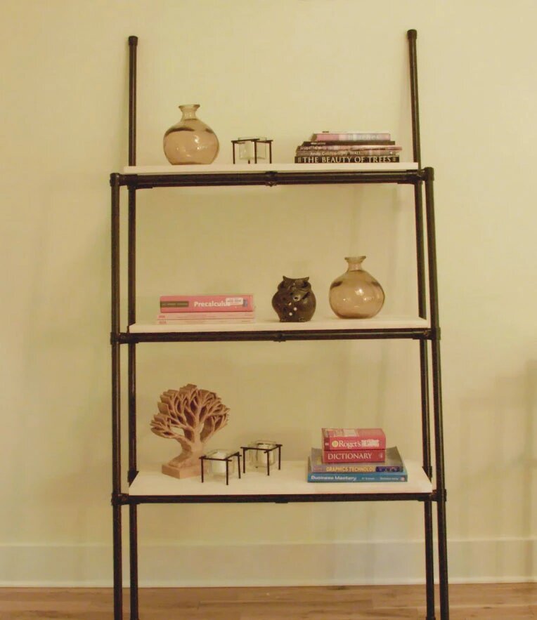 Leaning Pipe Shelf