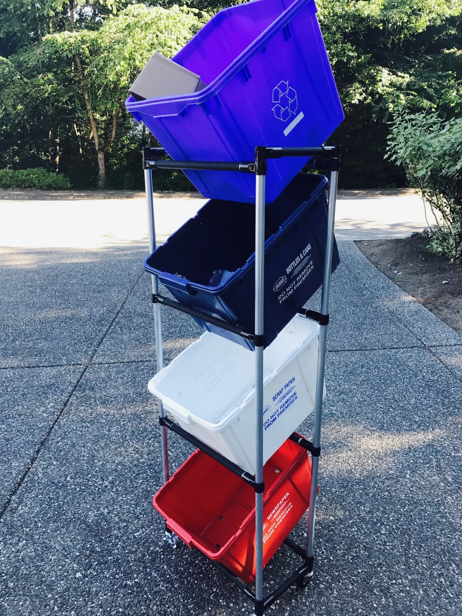 Recycling Bin Storage Rack