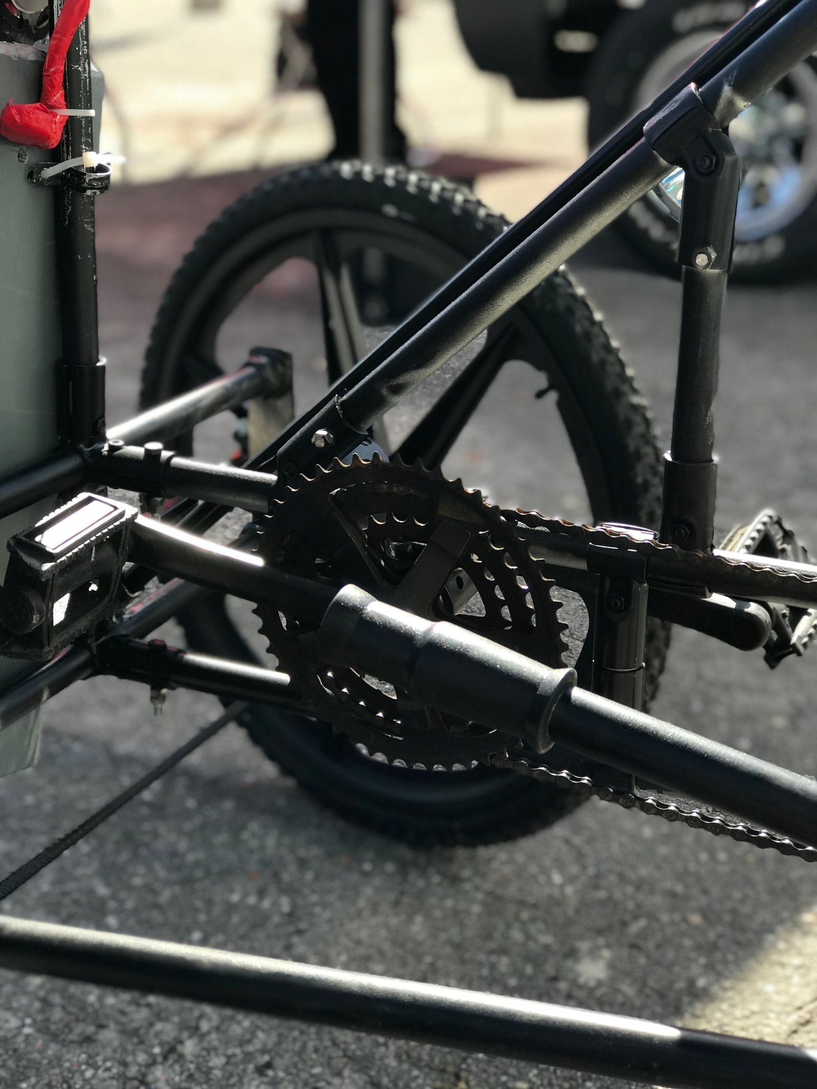 Bicycle Pedals Mounted To Pipe