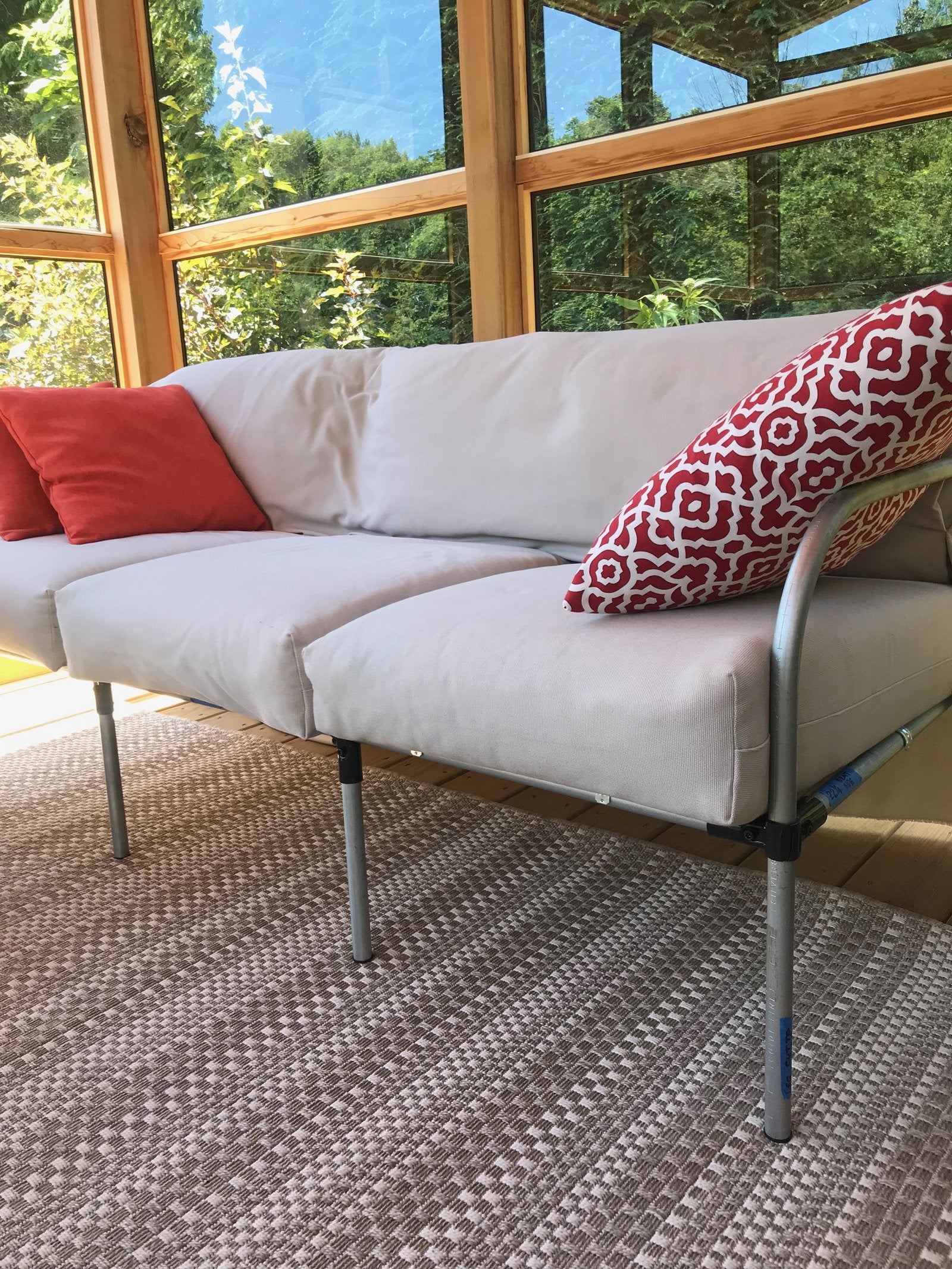 Outdoor Patio Couch Made Out Of Metal Pipe
