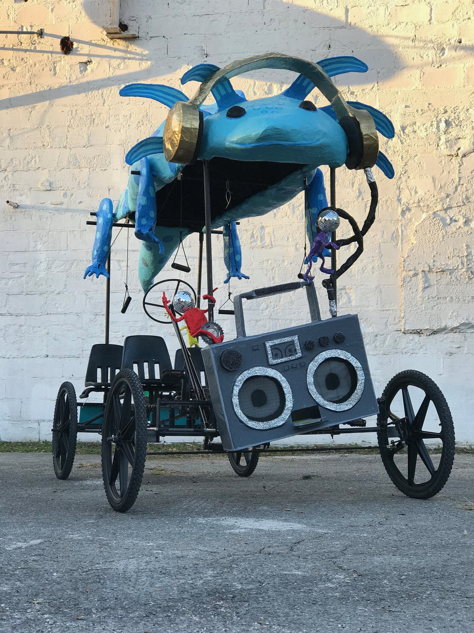 Pedal Car For Four People Made Out Of Pipe