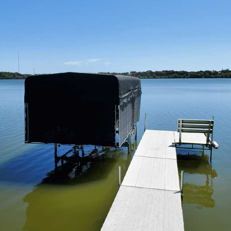 DIY Dry Dock And Boat Covering Made With Sail Cloth And Pipe
