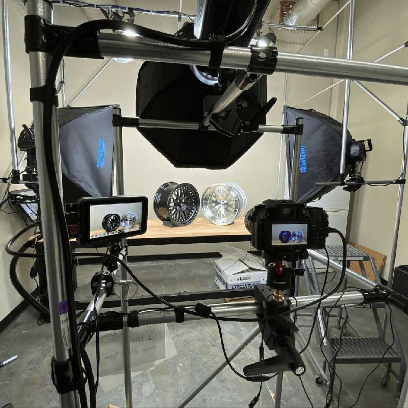 DIY Studio Setup With Lights Monitors And Cameras For Videoing And Photography