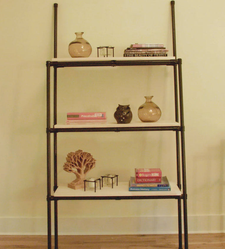 DIY Industrial Pipe Shelving With Three Shelves